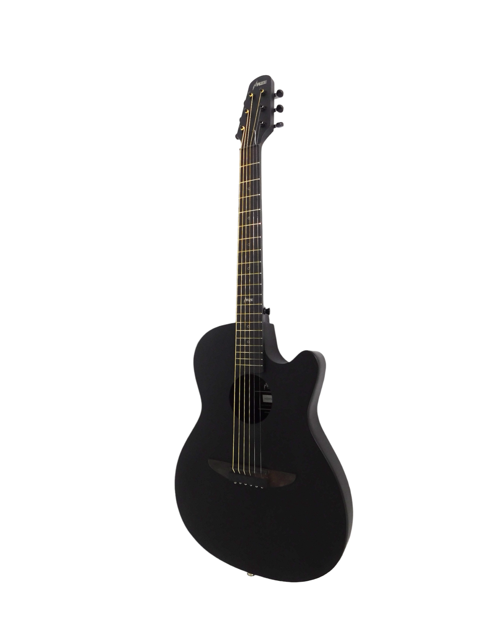 Haze Roundback 38" Traveller Built-In Pickups Acoustic Guitar - Black HSDP836CEQMBK