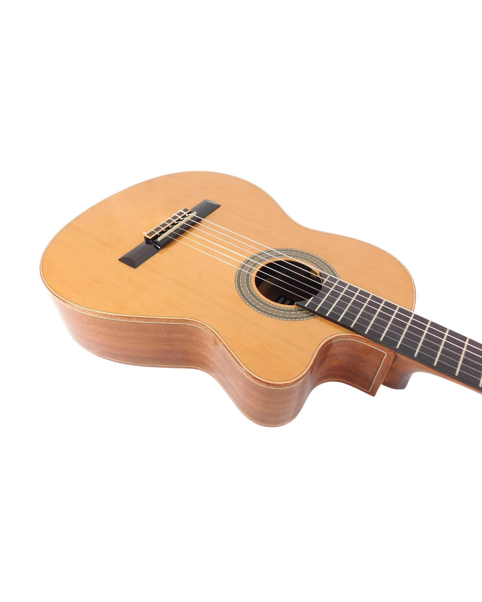 Miguel Rosales Solid Canadian Cedar Cutaway Built-In Belcat Pickup/Tuner Classical Guitar - Natural HS10CEQN
