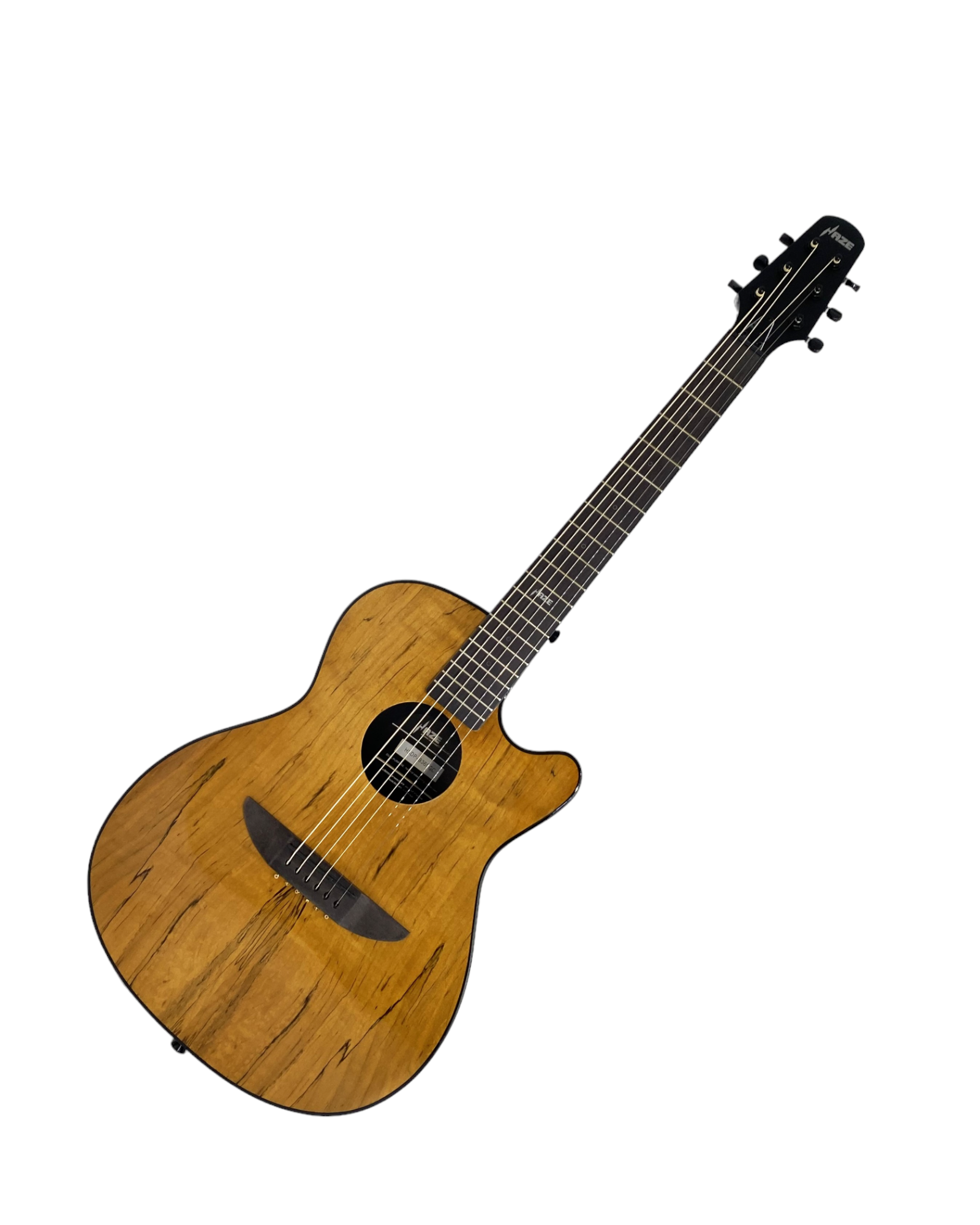 Haze HSDP836CGC Acoustic/Classical Guitar, Spalted Maple Veneer, Round-Back + Free Bag