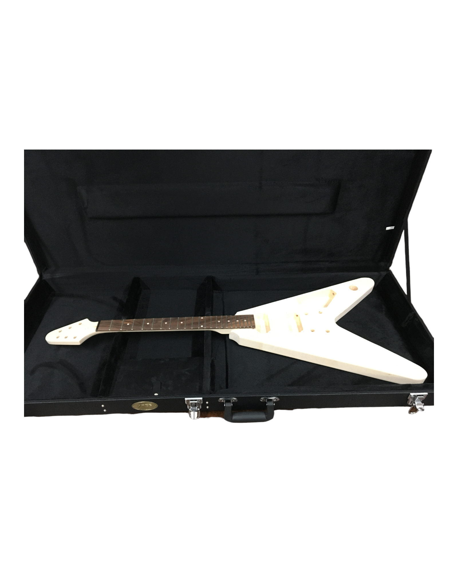 Haze HPAG19040STAV Rectangle Electric  Flying V / Explorer Guitar Hard Case, , Lockable, Black