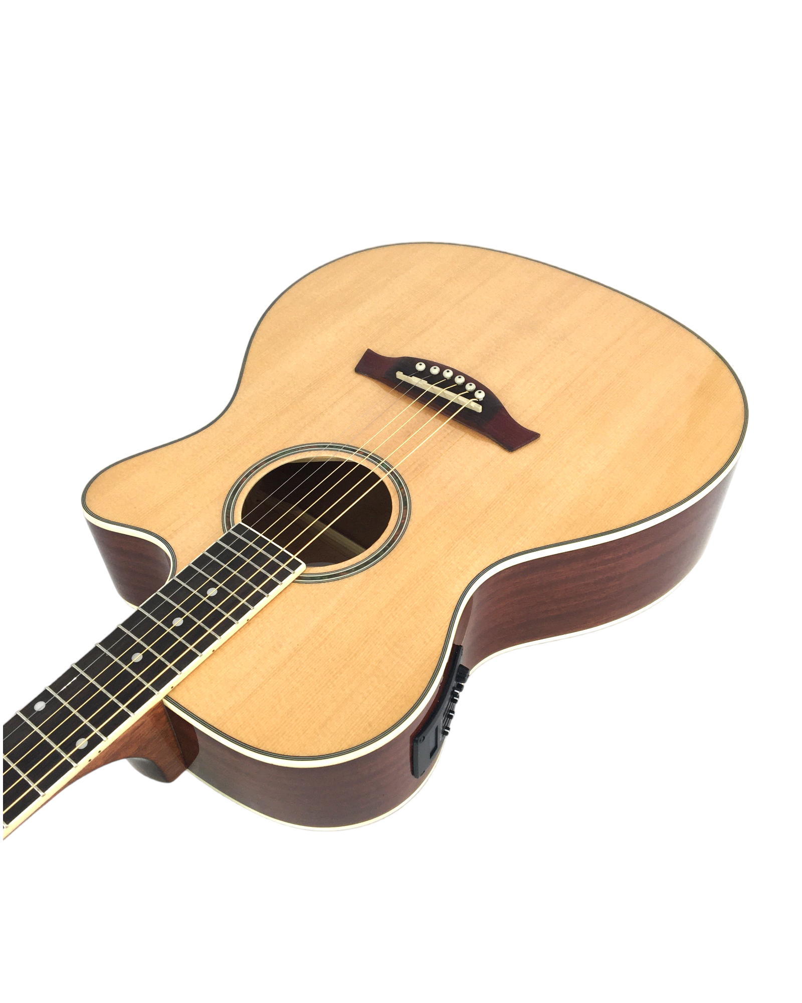 Haze Spruce Top Built-In Pickup/Tuner OM Cutaway Acoustic Guitar - Natural F560CEQN