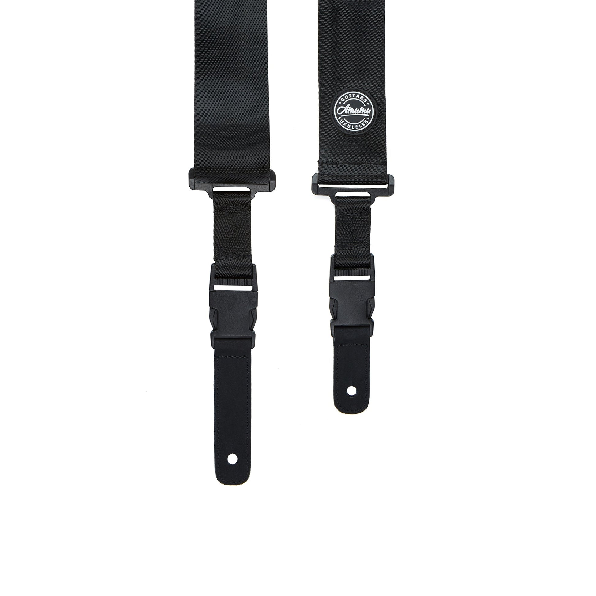Amumu Seatbelt Guitar Strap with Clip Black Nylon - PA01WBK