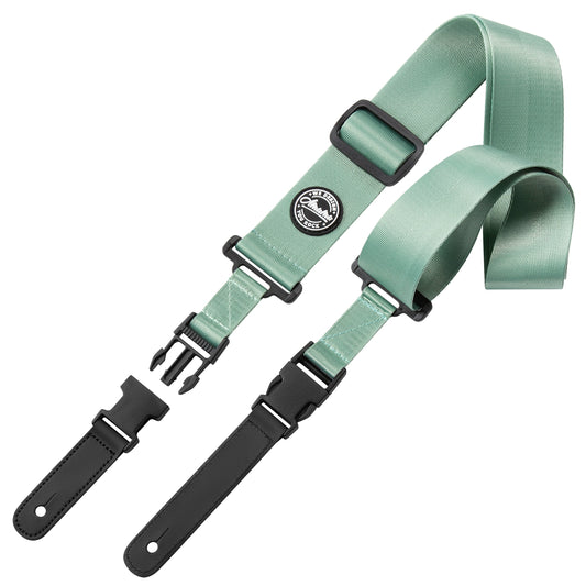 Amumu Seatbelt Guitar Strap with Clip Light Green Nylon - PA01WLG