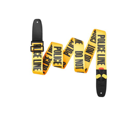 Amumu Police Line Guitar Strap Yellow Polyester Cotton - PC01PYL