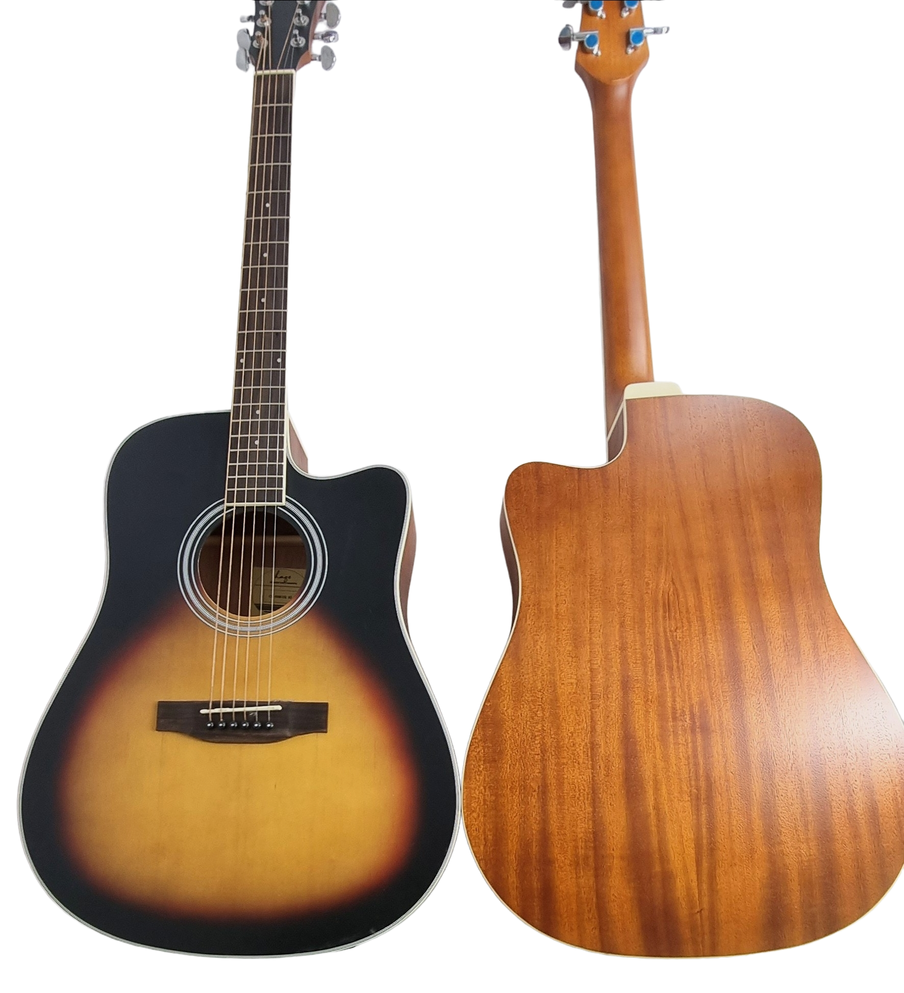 Haze Solid Spruce Built-In Pickups/Tuner Cutaway Acoustic Guitar - Sunburst CD60MCEQBS