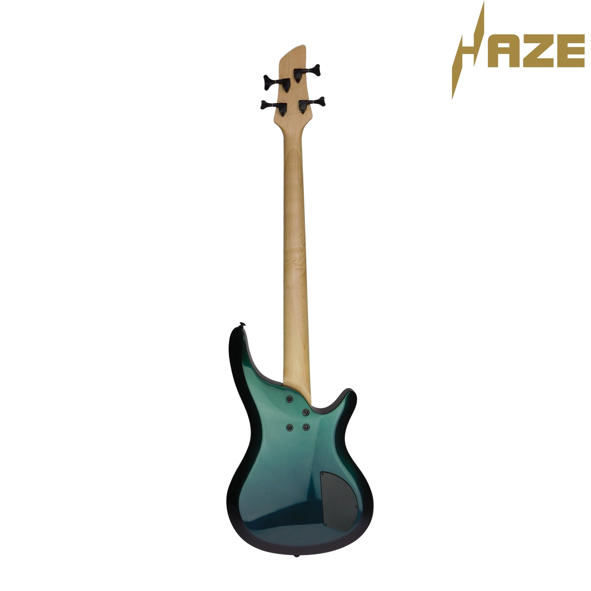 Haze Left-Handed Split/Single Coil Solid Basswood J-Style Electric Bass Guitar - Chameleon SBG385VLH