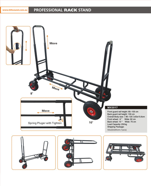 Haze All-Terrain Folding Multi-Utility Cart MXS017 with 72-120cm Extension & 250kg Load Capacity