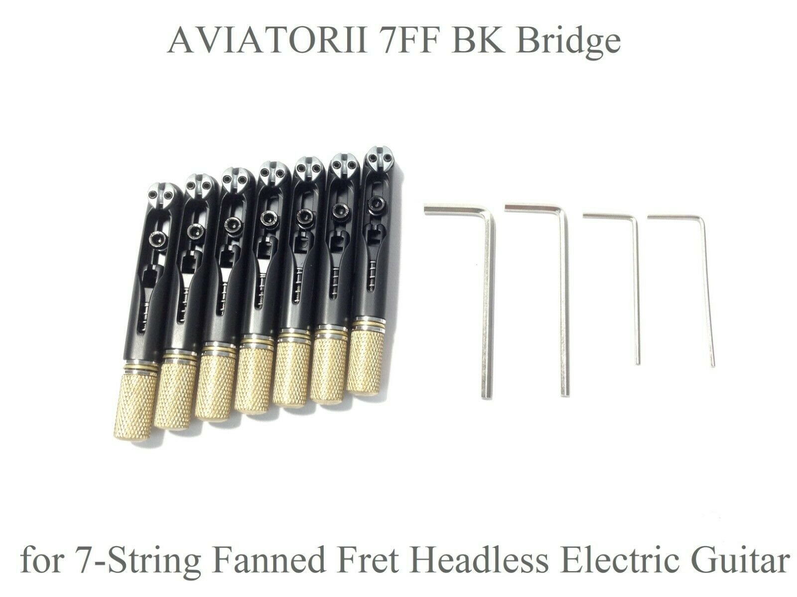 Koloss AVIATOR II 7FF BK Bridge for 7-String Fanned Fret Headless Electric Guitar