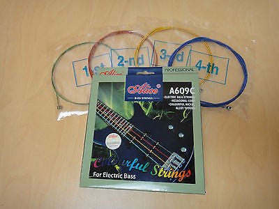 Alice A609C 4-String Electric Bass Guitar Strings,Multi-colored, 0.04~0.095 inch