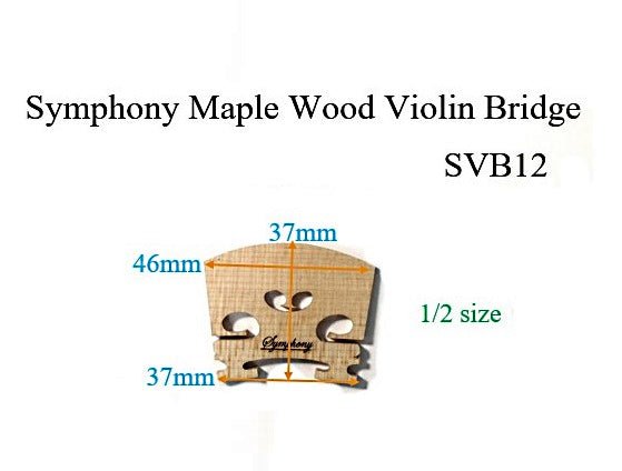 Symphony SVB Maple Wood Violin Bridge - 1/4, 1/2, 3/4, 4/4