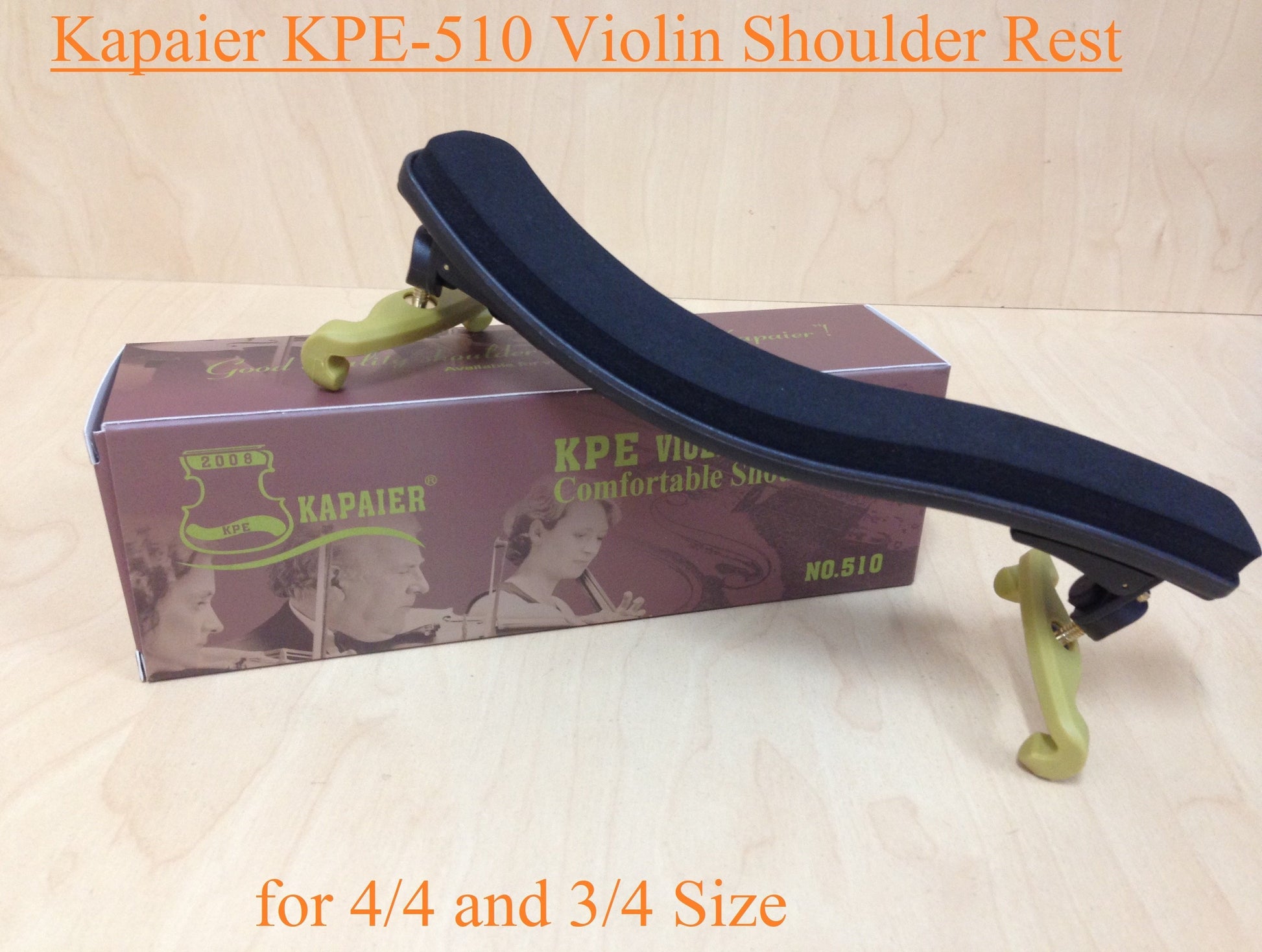 Kapaier KPE510 Economy Model Violin Adjustable Shoulder Rest - 4/4, 3/4 with Rosin