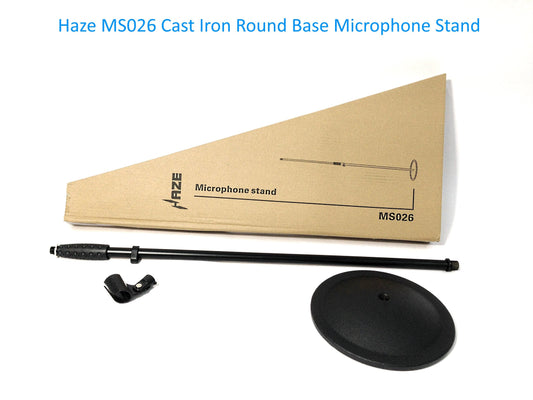 Haze MS026 Cast Iron Round Base Rod Combination Microphone Stand + Clip