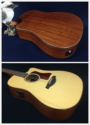 Gosila Solid Spruce Top Fishman Pickup/Tuner Cutaway Acoustic Guitar - Natural CS801210CEQ