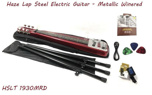 Haze Lap Steel Single Coil Height Adjustable Lap Steel Electric Guitar - Red HSLT1930MRD