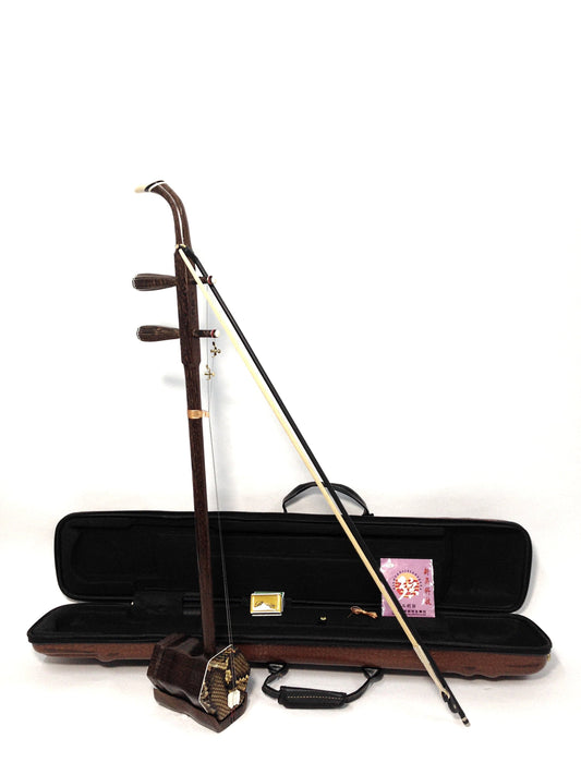 Lecui Chinese Wenge Wood Erhu 2-string Violin Fiddle Musical Instrument + EVA Hard Case LC500