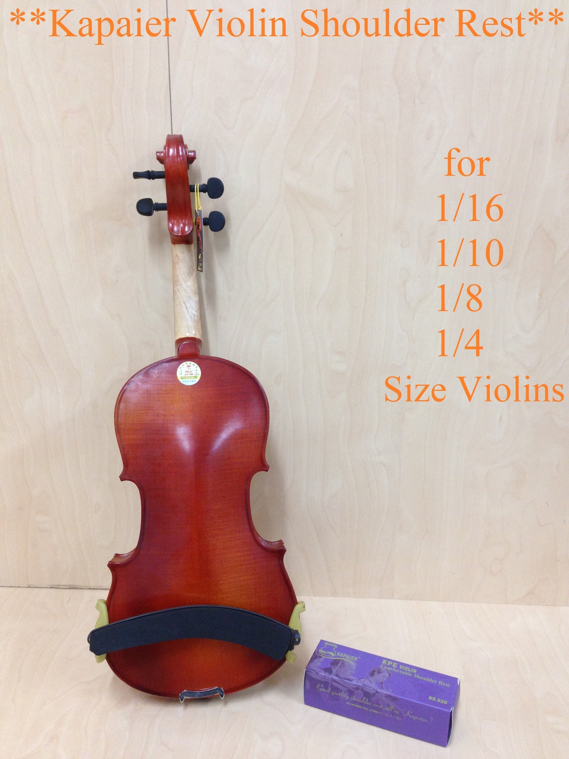 Kapaier KPE530 Violin Shoulder Rest Adjustable For  1/16 ~ 1/4 Size Kun Style with Rosin