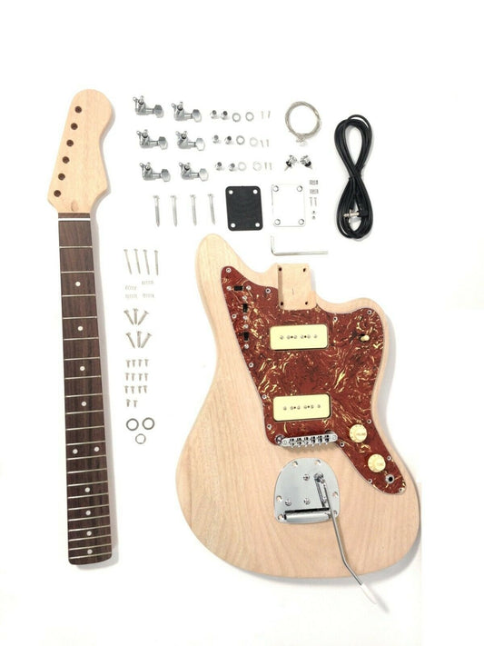 HDE400JADIY Solid Mahogany Body/Neck Electric Guitar, No-Soldering, SS Pickups