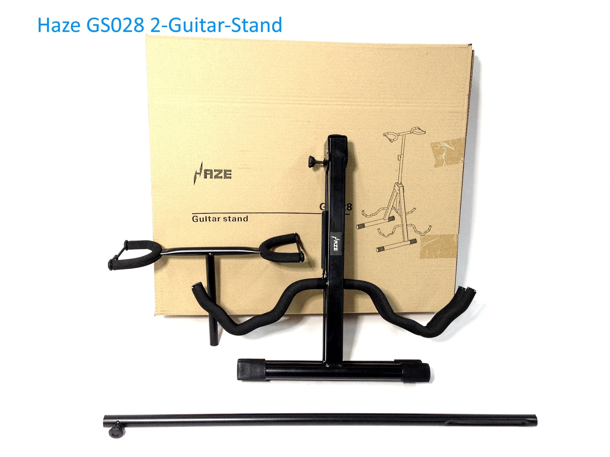 Haze GS028 Metal-Rubber A-Frame Base 2-Guitar Stand