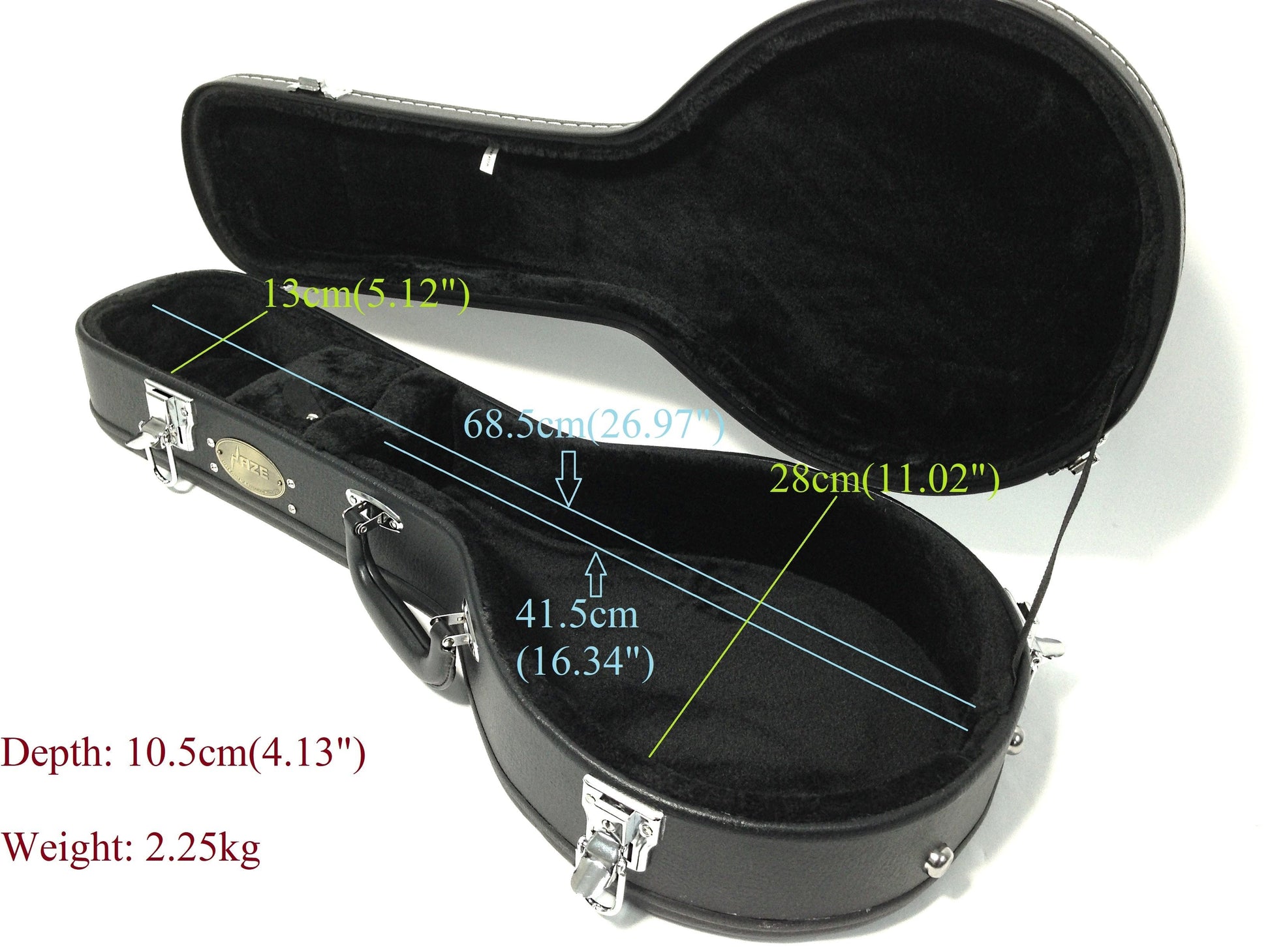 Haze HPMB19010C Flat-Top Mandolin Hard Case, A-Style / Teardrop, Lockable w/Key