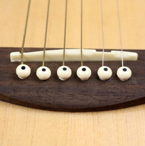 Haze A021IVY 6PCS Acoustic Guitar Bridge Pins Plastic String End Peg - Ivory